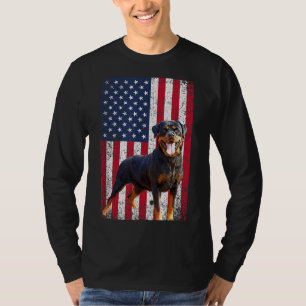 Camiseta Bandera estadounidense Rottweiler Dog Lover Gracio