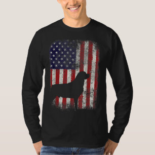 Camiseta Bandera Estadounidense Rottweiler Perro Patriótico