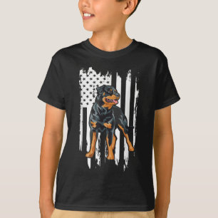 Camiseta Bandera estadounidense Rottweiler Vintage