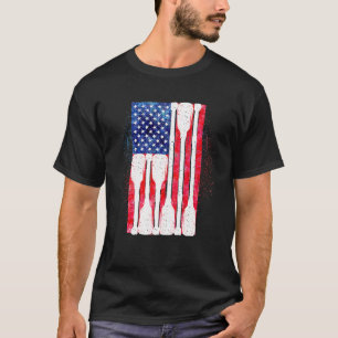 Camiseta Bandera Estadounidense Rowing Oar Cute US Row Crew