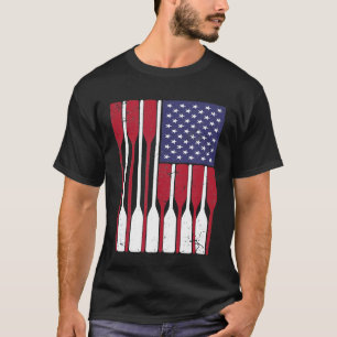 Camiseta Bandera Estadounidense Rowing Oar Cute US Row Crew