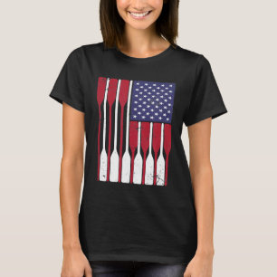 Camiseta Bandera Estadounidense Rowing Oar Cute US Row Crew