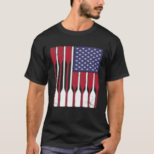 Camiseta Bandera Estadounidense Rowing Oar Cute US Row Crew