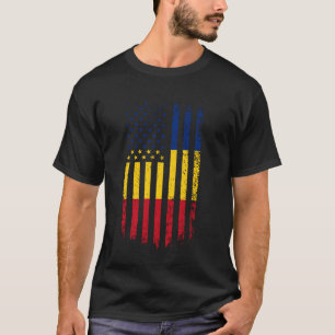 Camiseta Bandera estadounidense rumana Rumana Rota Rumania