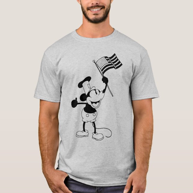 Camiseta Bandera estadounidense salvaje de barco de vapor (Anverso)