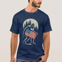 Camiseta Bandera estadounidense Sasquatch para el pie de pl
