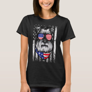 Camiseta Bandera estadounidense Schnauzer Patriotic Schnauz