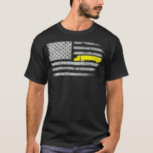 Camiseta Bandera estadounidense Semi Camión camionero estad