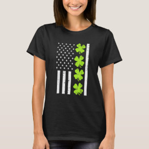 Camiseta Bandera Estadounidense Shamrock St Patricks Day Ho