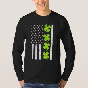 Camiseta Bandera Estadounidense Shamrock St Patricks Day Ho