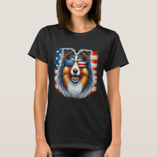 Camiseta Bandera Estadounidense Shetland Sheepdog Sheltie 4