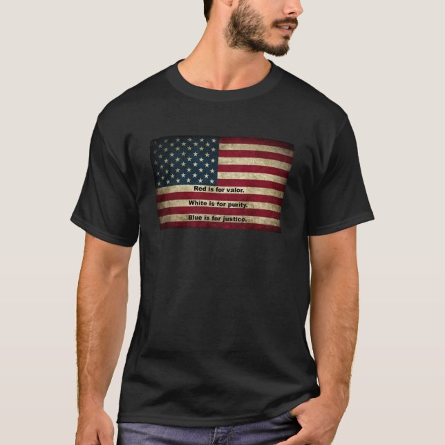 Camiseta Bandera estadounidense - Significado de los colore (Anverso)