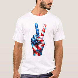 Camiseta Bandera estadounidense signo de paz EE.UU. patriót
