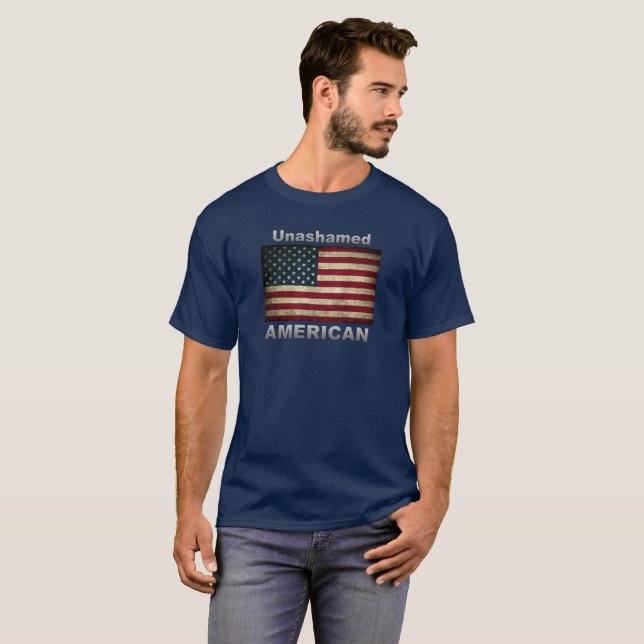 Camiseta Bandera estadounidense sin vergüenza (Anverso completo)