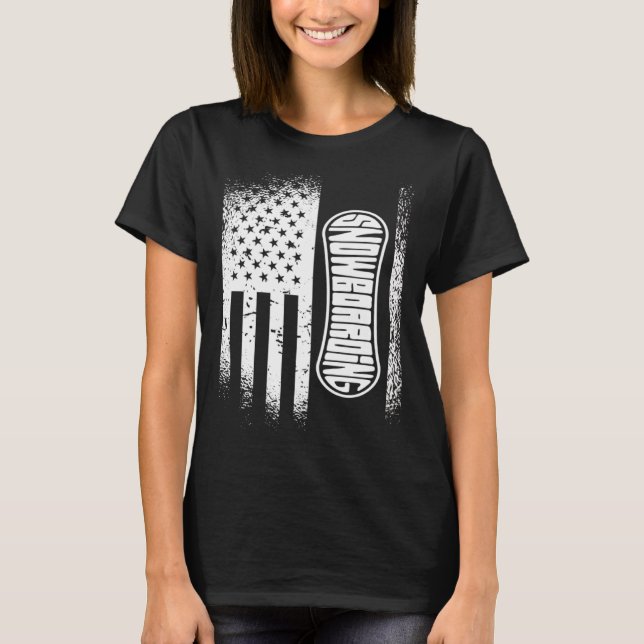 Camiseta Bandera estadounidense Snowboarding (Anverso)