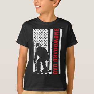 Camiseta Bandera estadounidense Snowboarding Dad Papa Sn