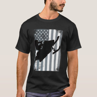 Camiseta Bandera Estadounidense Snowmobile Snocross Usa Rid