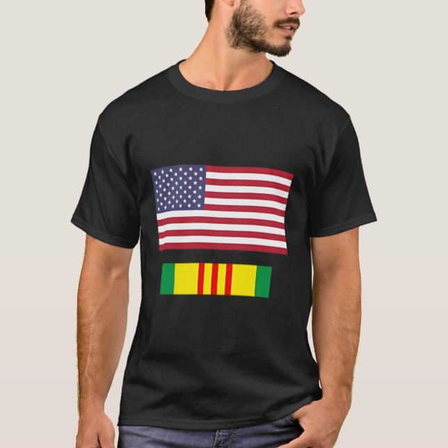 Camiseta Bandera estadounidense sobre la cinta de servicio  (Anverso)