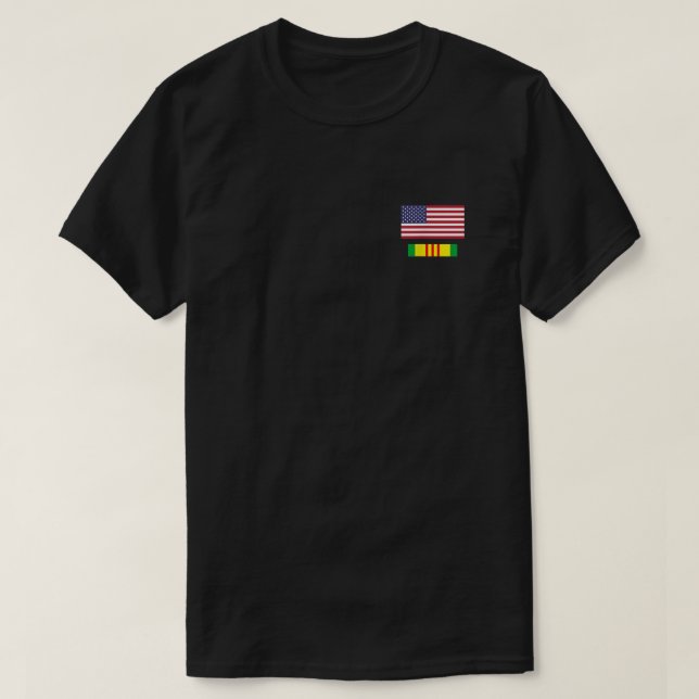Camiseta Bandera estadounidense sobre la cinta de servicio  (Diseño del anverso)