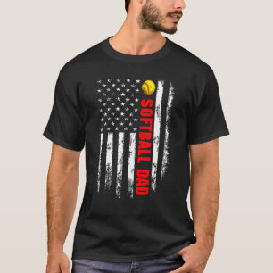 Camiseta Bandera estadounidense Softball Dad Backside Essen