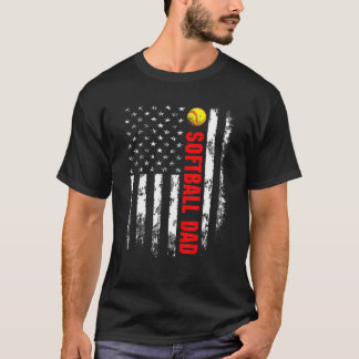 Camiseta Bandera estadounidense Softball Dad Backside Essen