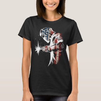 Camiseta Bandera estadounidense soldadora EEUU Patriotic We
