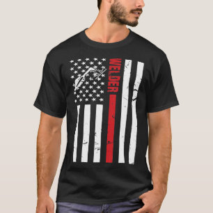 Camiseta Bandera Estadounidense Soldadura Welder Vintage