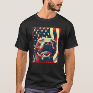 Camiseta Bandera estadounidense sonriendo arte pop Pitbull