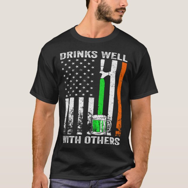 Camiseta Bandera estadounidense St Patrick's Day Beer Well  (Anverso)