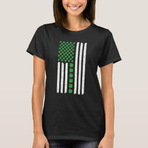 Camiseta Bandera estadounidense St Patrick's Day divertida 
