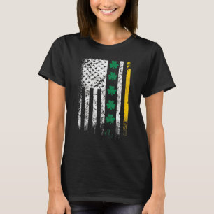 Camiseta Bandera estadounidense St Patricks Day Vintage Iri