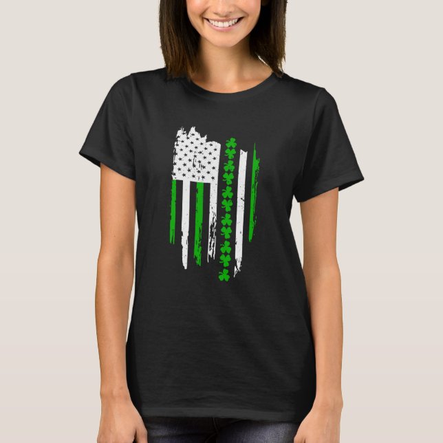 Camiseta Bandera estadounidense St Patricks Day Vintage Iri (Anverso)