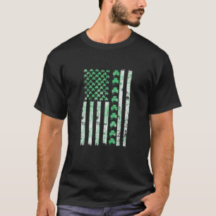 Camiseta Bandera estadounidense St Patricks Day Vintage Iri