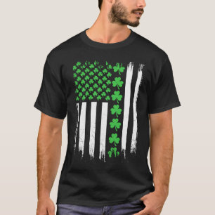 Camiseta Bandera estadounidense St Patricks Day Vintage Iri