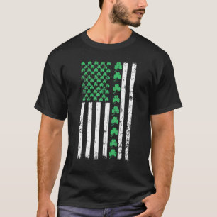 Camiseta Bandera estadounidense St Patricks Day Vintage Iri