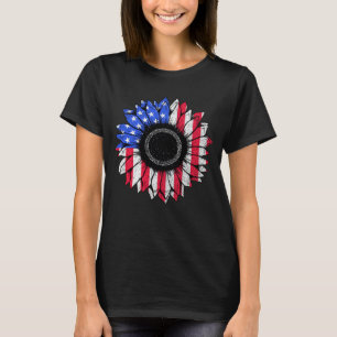 Camiseta Bandera estadounidense Sunflower Patriótica nortea