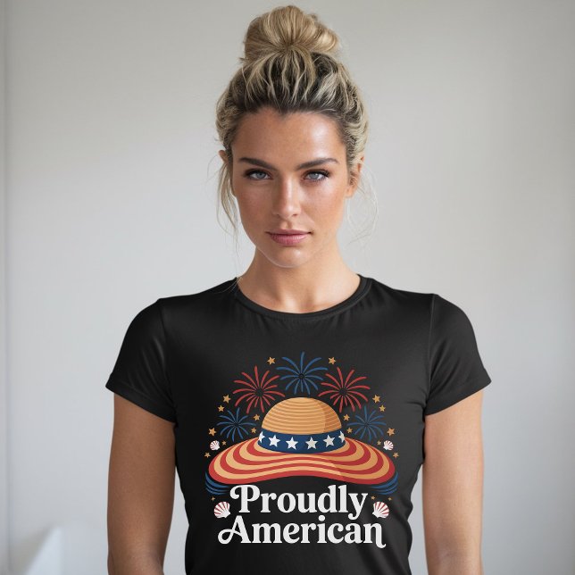 Camiseta Bandera estadounidense Sunhat - orgullosamente nor (Subido por el creador)