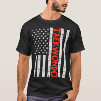 Camiseta Bandera estadounidense Taekwondo Vintage Artes Mar