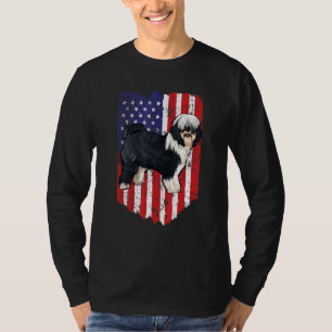 Camiseta Bandera Estadounidense Tibetana Terrier 4 De Julio