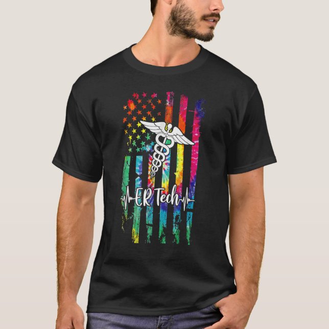 Camiseta Bandera Estadounidense Tie Dye Er Tech Costume Enf (Anverso)