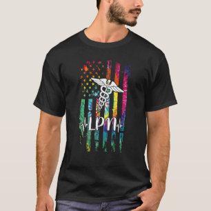 Camiseta Bandera Estadounidense Tie Dye Lpn Costume Enferme