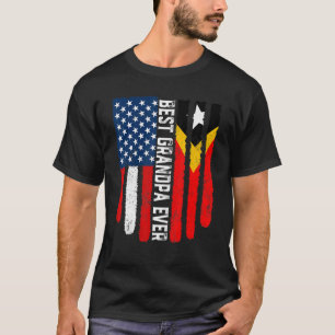 Camiseta Bandera estadounidense Timor Oriental Mejor Abuelo