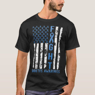 Camiseta Bandera Estadounidense Tipo 2 Tipo 1 Diabetes Awar