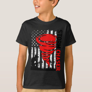 Camiseta Bandera estadounidense Tornado Tornado Chaser O