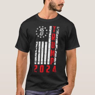 Camiseta Bandera estadounidense Trump 2024 45 47 Pegatina d