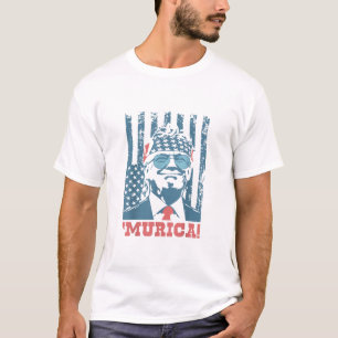 Camiseta Bandera estadounidense Trump 'Murica MAGA Patrióti
