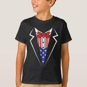 Camiseta Bandera Estadounidense Tuxedo Bow Tie 4 De Julio M