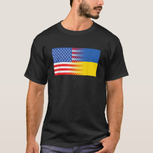Camiseta Bandera estadounidense ucraniana de Ucrania