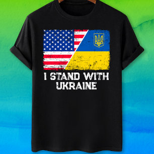 Camiseta Bandera estadounidense ucraniana estoy de acuerdo