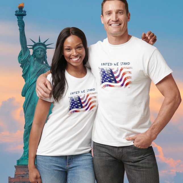 Camiseta Bandera estadounidense, unidos estamos (American Flag, United We Stand T-Shirt - Men's and Women's Sizes)